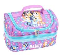 Bluey - Bolsa de almuerzo escolar para niños - Bolsa de aperitivos con múltiples compartimentos para niñas y niños - Aislamiento térmico y gran capacidad - Morado