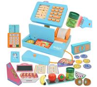 Bluey Caja de Juguetes - 32 Piezas de Juguete con Sonido, escáner, Dinero, Suministros de Alimentos y Tarjeta de crédito - Juego Interactivo para niños