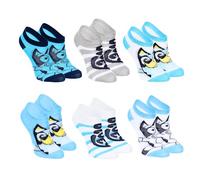 Bluey Calcetines para Niños, Set de 6 Calcetines Cortos Invisibles de Algodon, Regalo para Niños, Tallas EU 31/34 | Multicolor