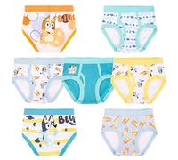 Bluey Calzoncillos para niños de 100 % algodón peinado, tallas 18 m, 2/3t, 4t, 4, 6 y 8, Paquete de 7 unidades. Bluey, 18 meses