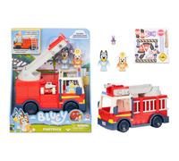 Bluey - Camión de Bomberos, vehiculo de la perrita Azul, Incluye Figura articulada de Bingo, muñecos articulados con Accesorios Manguera, Escalera, camión, Famosa (BLY68000)