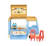 Bluey Camión de Comida transformable con Figura Exclusiva | Se transforma en cafetería con zona de comedor y sillas; delantal, visera, 5 accesorios y pegatinas