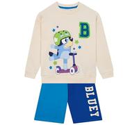 Bluey Camiseta Pantalon Chandal Niño | Sudadera Niños Y Shorts Set | Juego De 2 Piezas Con Sudadera Niño |Marfil 7-8 años