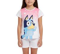 Bluey Camiseta y Pantalón Corto para Niña, Pijama Conjunto 2 Piezas para Niñas, Incluye Caja de Regalo, Talla 5 Años | Rosa Claro