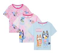 Bluey Camisetas Niña 2-8 Años Pack de 3, Camiseta Manga Corta Niña Algodón, Ropa Verano Infantil, Regalos Anime Manga (5-6 Años, Multi Bluey)