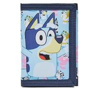 Bluey Cartera para niños con bolsillo para identificación y monedero con cremallera, producto oficial para niñas y niños, Blue, Trifold
