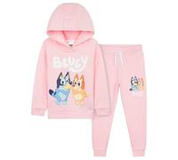 Bluey Chándal Conjunto de 2 Piezas para Niñas, Sudaderas con Capucha y Pantalones (Rosa, 2-3 Años)