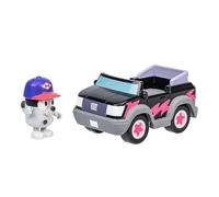 Bluey Circula Amigos en Este simpático vehículo Viaja en el Vehículo de Las pizzeras con Muffin, Cabe una Figura articulada de 6 cm, Incluye Figura de Muffin