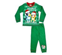 Bluey Conjunto de pijama de Navidad para niños, verde, 2 años