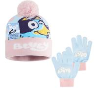 Bluey Conjunto Invierno Niña 3-6 Años, Set 2 o 3 Piezas con Gorro, Guantes y Bufanda, Accesorios Cálidos Infantiles (Rosa/Multi 2 Pcs)