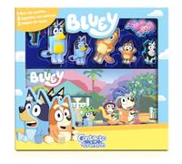 Bluey Contacto a la Diversión - Libros de actividades para niños, 1 libro de cuentos, 8 juguetes con ventosa, 2 juegos de mesa