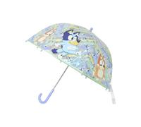 CyP Brands – Paraguas infantil Bluey – Burbuja transparente, manual 48 cm, multicolor, Oficial