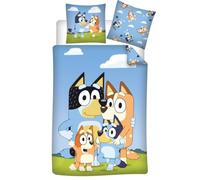 Bluey Family Funda Nórdica Cama 90 140x200 + Funda Almohada 65x65 Azul