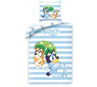 Bluey Funda Edredón Individual Juego Azul Rayas 2in1 Diseño 100% Algodón Talla