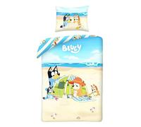 Halantex Bluey - Juego de funda de edredón y funda de almohada reversible 100% algodón para cama individual