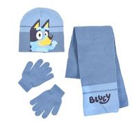 Bluey Gorro Bufanda y Guantes para Niño, Conjunto de Invierno para Niñas, Gorra Bufanda y Guantes, Accesorios de Invierno Infantil, Regalo para Niños | Azul