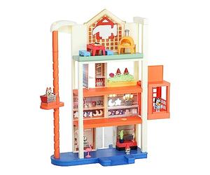 Bluey Hammerbarn - Juego de Compras, 4 Niveles, 22 Pulgadas de Alto con elevación de Trabajo y Retorno de Carro, Incluyendo Luces y más de 45 Sonidos