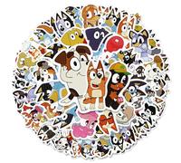 Bluey - Juego de 100 pegatinas para niños, resistentes al agua, bonitas pegatinas para maletas, bicicletas, ordenadores portátiles, coches, manualidades, tatuajes, pegatinas de vinilo para cumpleaños