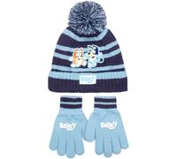 Bluey Juego de gorro y guantes de invierno para niños, cálido y cómodo, gorro y guantes para niños, regalo para niños y niñas de 2 a 7 años