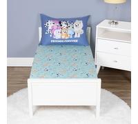 Bluey Juego de sábanas, se Adapta a Cama Infantil o colchón de Cuna, sábana Bajera Ajustable y Funda de Almohada, Color Verde