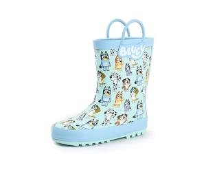 Bluey Kinder Regenlaarzen in Blauw | All-Over Print Karakter Handvatten Ontwerp | Waterdichte Kinder Regen Schoenen | Schattige Hond Tekenfilm Schoenen voor Jongens & Meisjes
