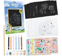 Bluey Kit Manualidades Niños, Creative Set con Hojas para Colorear, Lápices de Colores, Pegatinas, Pinturas, Scrapbooking Materiales, Regalo Niños (Multi 4-in-1 Set)