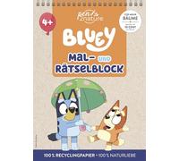 Bluey Mal- und Rätselblock für Kinder ab 4 Jahren: Malbuch, Rätsel und Beschäftigung für Bluey-Fans