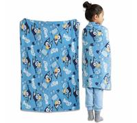 Bluey Manta Coralina Azul 100x140 cm | Licencia Oficial | Suave y Cálida | 100% Poliéster Coral Fleece | para Niños y Fans Lavable y de Secado Rápido