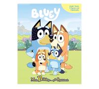 Bluey Mein Bilder- und Spielebuch - Spiel- und Beschäftigungsbuch, 10-seitiges Buch, 9 Spielfiguren, 1 Spielmatte