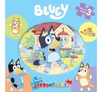 Bluey Mi Primer Libro de Puzles - Rompecabezas para niños, libro de cartón de 10 páginas, 3 puzzles para disfrutar