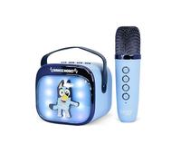 Bluey Mini Altavoz LED inalámbrico Karaoke con micrófono Bluetooth, Azul, Luces Que cambian de Color