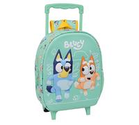 BLUEY - Mochila Infantil 3D con Ruedas, Ideal para Niños de Diferentes Edades, Cómoda y Versátil, Calidad y Resistencia, 27x10x33 cm