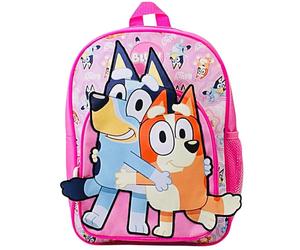 Bluey Mochila infantil con diseño de bingo 3D rosa, mochila escolar preescolar con bolsillo frontal y correas ajustables