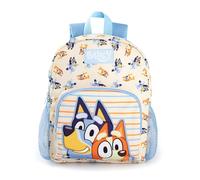 Bluey Mochila para niños, unisex, diseño de personajes de bingo en color beige, mini bolsa para niños con correas ajustables y bolsillos de malla para botellas de agua, mercancía de personajes de la