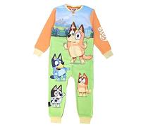 Bluey Onesie para niños o niñas, Ropa de Estar por casa de Forro Polar Todo en uno, Pijama Todo en uno, Naranja, Edad 3-4 Años