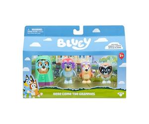 Bluey Pack 4 Figuras Abuelitas de 6-7,6 cm con Accesorios | Figuras inspiradas en el episodio Abuelitas, con brazos articulados y accesorios; +3 años