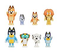 Bluey Pack de 8 Figuras de la Familia y Amigos, Figuras de 6,3-7,6 cm