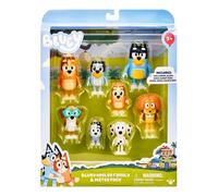 Bluey pack de 8 figuras de la familia y amigos, figuras de 6,3-7,6 cm
