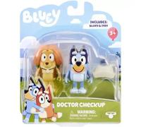 Bluey and Indy Doctors - Juego de 2 Figuras de acción articuladas de 2.5 Pulgadas, Incluye Sombrero de Enfermera, Juguete Coleccionable Oficial