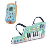 Bluey - Pack de Juguetes Electrónicos: Teléfono Interactivo + Teclado Musical. Juguetes Educativos para Niños a partir de 2 Años.