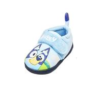 Bluey, Pantuflas Infantiles Unisex para Niño o Niña, con Tira de Velcro y Cola 3D, Azul, Talla 12 UK, 31 EU