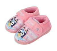 Bluey Pantuflas para niños y niñas, con licencia oficial, calzado con correa táctil bordada, suave felpa rosa, zapatos de casa, tallas 36-42 A2Z 4, exclusivo para niños, Pink, 27 EU