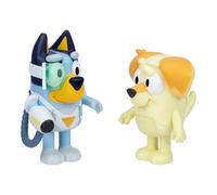 Bluey Paquete de 2 figuras - Paquete de traje sorpresa Blaster, figuras de 2.5 pulgadas / 6.35 cm de Bluey y el vecino Chucky, recrea momentos favoritos del episodio de Bluey - Sorpresa