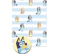 Bluey - Paquete de 3 papeles de regalo, 6 hojas, 6 etiquetas de papel de regalo Bluey
