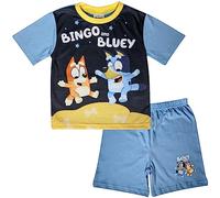Bluey Pijama corto de verano para niños con diseño de bingo, azul, de 18 meses a 6 años, azul, 3-4 años