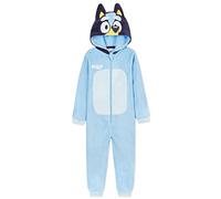 Bluey Pijama Mono de Una Pieza con Capucha para Niño - Regalos Niños (Azul, 3-4 Años)