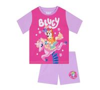 Bluey Pijama Niña, Pijama Niña con Manga Corta De Bingo, Pijamas De Verano, Morado 18-24 Meses