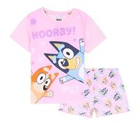 Bluey Pijama Niño Niña Conjunto 2 Piezas Manga Corta, Camiseta y Pantalon Ropa de Verano Algodón 2-6 Años Oficial