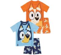 Bluey Pijama Niños | Pack De 2 Pijamas Niños | Pijama Niño Manga Corta Bingo | Azul 18-24 Meses