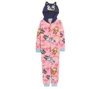 Bluey Pijama para niñas con capucha y orejas 3D cálido todo en uno para niños, pijama de forro polar, multicolor, 7-8 años